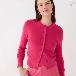 J-Crew - Pink Button-Up Cashmere Cardigan Sweater - Size L